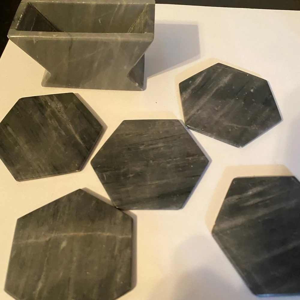 Gray vintage Marble Star coaster set